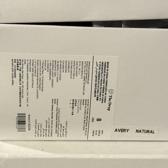 NWT The Drop Women's Avery Square Toe Two Strap High Heeled Sandal Size 8 Beige - Picture 11 of 13